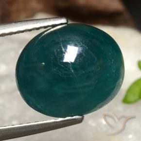 Grandidiérite Bleu vert foncé naturelle ovale, 6.91 ct, Translucide