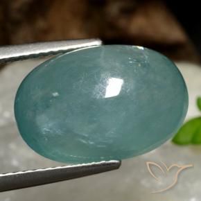 Grandidiérite Bleu verdâtre naturelle ovale, 9.18 ct, Translucide