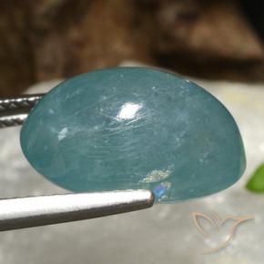 Grandidiérite Bleu verdâtre naturelle ovale, 9.18 ct, Translucide