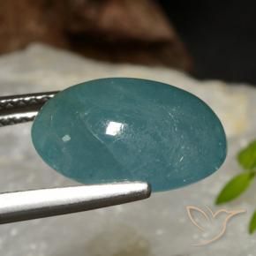 Grandidiérite Bleu vert naturelle ovale, 6.33 ct, Translucide