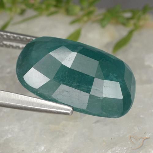 Grandidiérite Vert bleu foncé naturelle Coussin, 7.78 ct, VS-SI