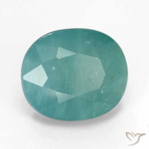 Grandidiérite Vert mousse de mer naturelle ovale, 8.85 ct, SI-I1