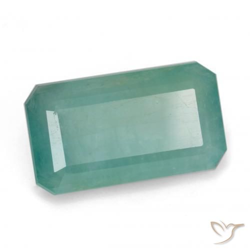 7.33ct Naturel Bleu vert léger Grandidierite, Taille émeraude, SI-I1