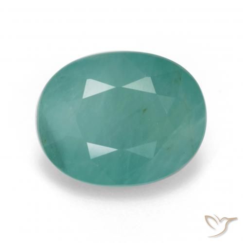 6.01ct Naturel Vert mousse de mer Grandidierite, ovale, SI-I1