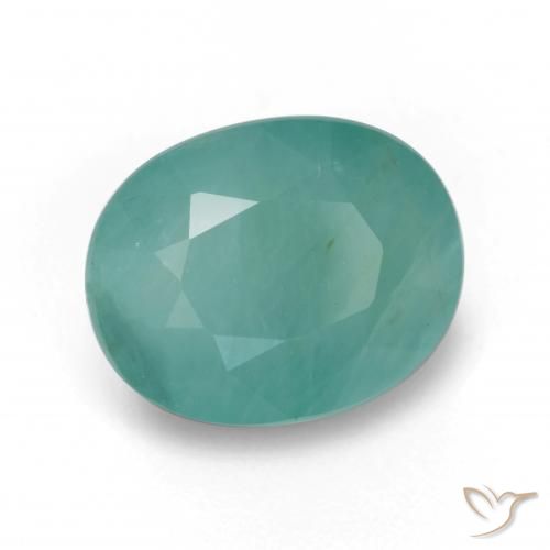 Grandidiérite Vert mousse de mer naturelle ovale, 6.01 ct, SI-I1