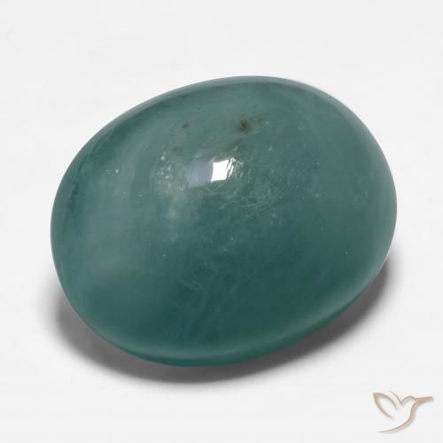 Grandidiérite Bleu verdâtre naturelle ovale, 18.89 ct, Translucide