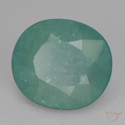 Grandidiérite Bleu vert léger naturelle ovale, 11.37 ct, SI-I1