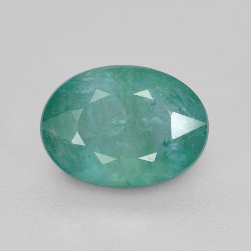 Grandidiérite bleu vert moyen naturelle coupe ovale, 1,44 ct, VS-SI