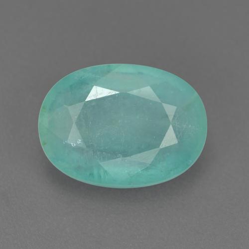 Grandidiérite vert mousse de mer naturelle coupe ovale, 3,23 ct, VS-SI