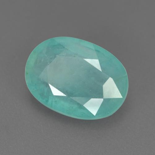 Grandidiérite vert mousse de mer naturelle coupe ovale, 3,23 ct, VS-SI