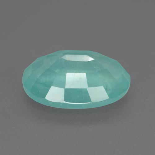 Grandidiérite vert mousse de mer naturelle coupe ovale, 3,23 ct, VS-SI
