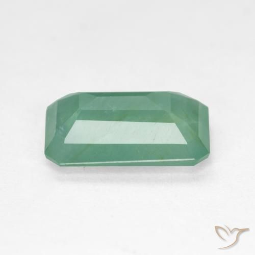 Grandidiérite bleu verdâtre naturelle taille émeraude, 2,41 ct, VS-SI