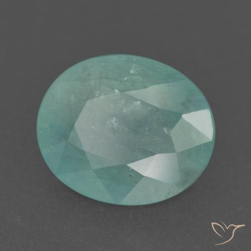 Grandidiérite Vert clair bleuâtre naturelle ovale, 3.51 ct, VS-SI