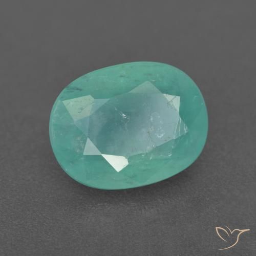 Grandidiérite Vert mousse de mer naturelle ovale, 2.29 ct, SI