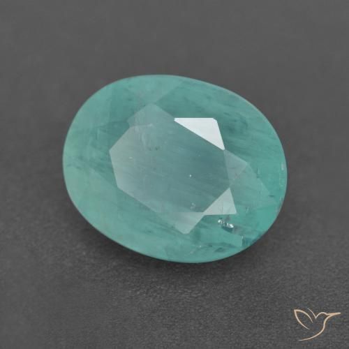 Grandidiérite Turquoise naturelle ovale, 3.39 ct, VS-SI