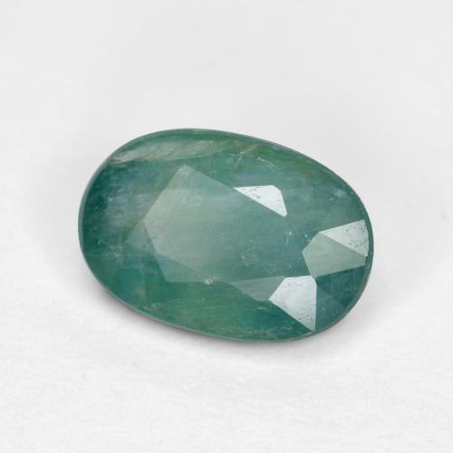 Grandidiérite bleu vert foncé naturelle coupe ovale, 0,74 ct, SI