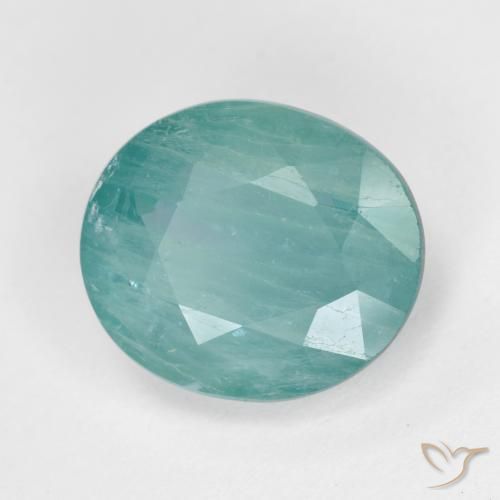 Grandidiérite Vert mousse de mer naturelle ovale, 3.15 ct, SI-I1
