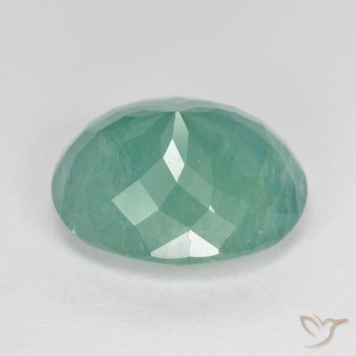 Grandidiérite Vert bleuté moyen naturelle ovale, 6.31 ct, SI-I1