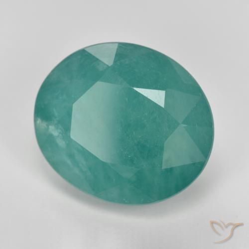 Grandidiérite Bleu vert moyen naturelle ovale, 8.89 ct, SI-I1