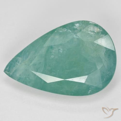 Grandidiérite Vert bleu pâle naturelle En forme de poire, 9.80 ct, SI-I1