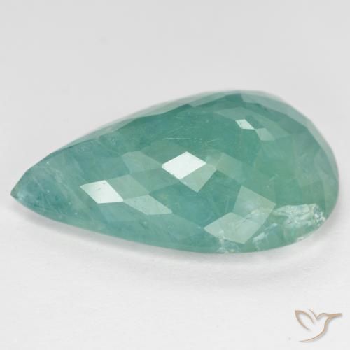 Grandidiérite Vert bleu pâle naturelle En forme de poire, 9.80 ct, SI-I1