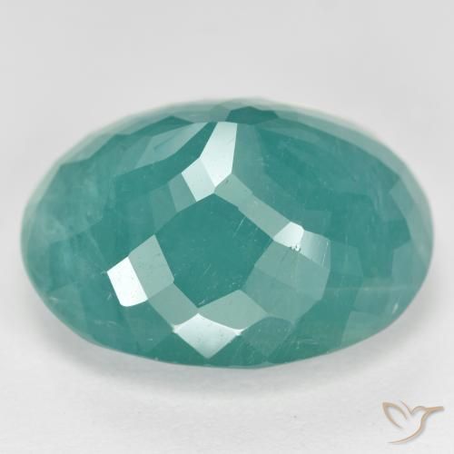 Grandidiérite Bleu verdâtre naturelle ovale, 14.98 ct, SI-I1