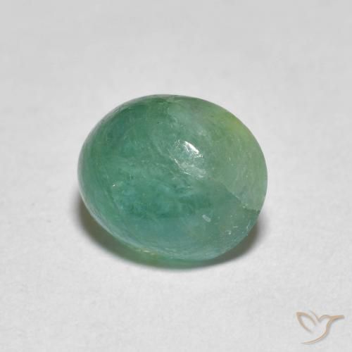 Grandidiérite Vert bleuâtre naturelle ovale, 1.40 ct, Translucide