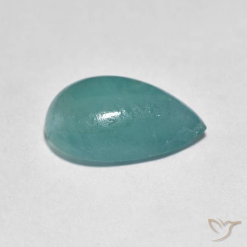 Grandidiérite bleu verdâtre naturelle en forme de poire, 3,53 ct, translucide