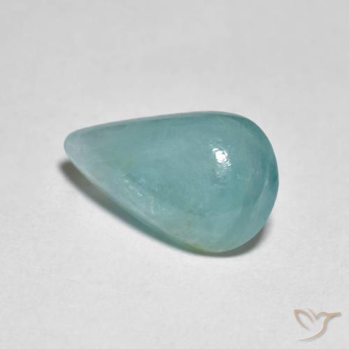 Grandidiérite Vert bleu pâle naturelle En forme de poire, 2.76 ct, Translucide