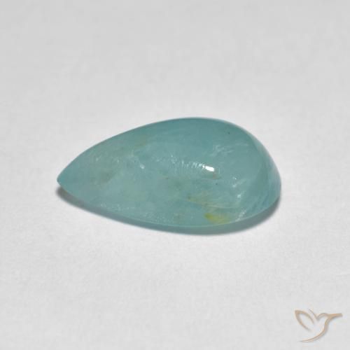 Grandidiérite Vert bleu pâle naturelle En forme de poire, 2.76 ct, Translucide