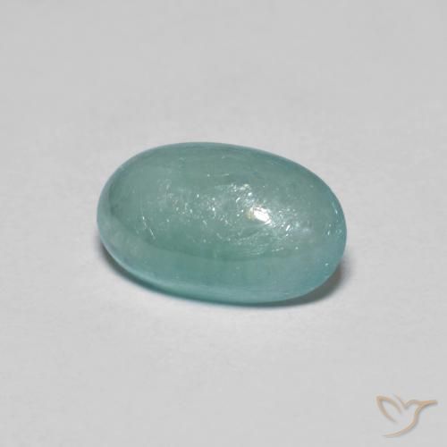 Grandidiérite Vert clair bleuâtre naturelle ovale, 1.07 ct, Translucide