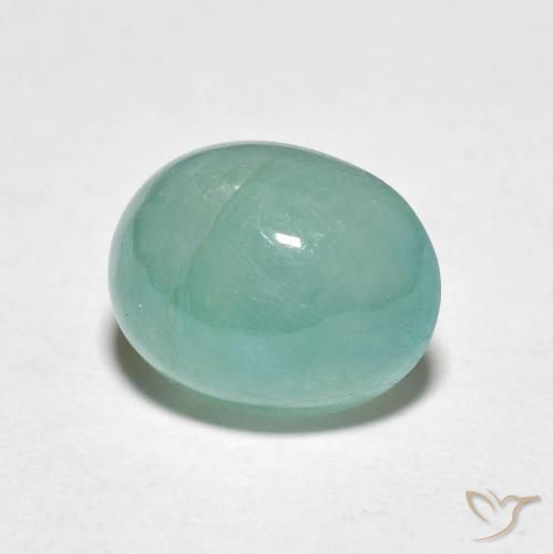 Grandidiérite Vert clair bleuâtre naturelle ovale, 3.11 ct, Translucide
