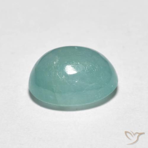 Grandidiérite Vert clair bleuâtre naturelle ovale, 3.11 ct, Translucide