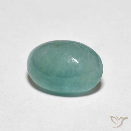 Grandidiérite Vert bleu clair naturelle ovale, 1.64 ct, Translucide
