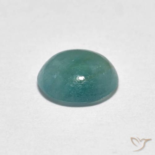 Grandidiérite Bleu vert moyen naturelle ovale, 1.09 ct, Translucide