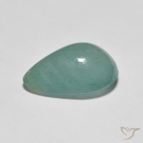 Grandidiérite Vert clair bleuâtre naturelle En forme de poire, 4.27 ct, Translucide