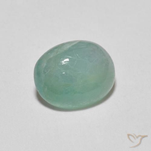 Grandidiérite Vert bleu naturelle ovale, 1.40 ct, Translucide