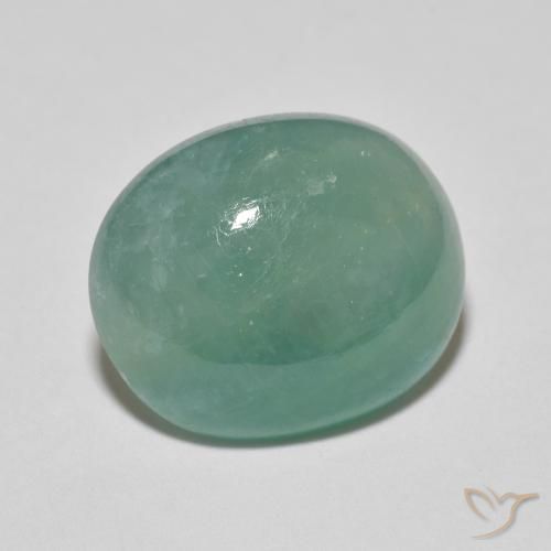 Grandidiérite Vert bleuté moyen naturelle ovale, 8.97 ct, Translucide