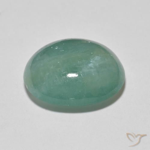 Grandidiérite Vert bleuté moyen naturelle ovale, 8.97 ct, Translucide