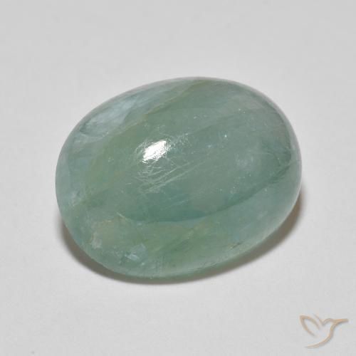 Grandidiérite Bleu vert léger naturelle ovale, 8.65 ct, Translucide