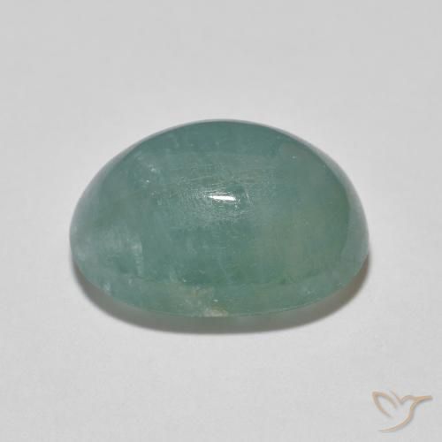 Grandidiérite Vert clair bleuâtre naturelle ovale, 9.51 ct, Translucide