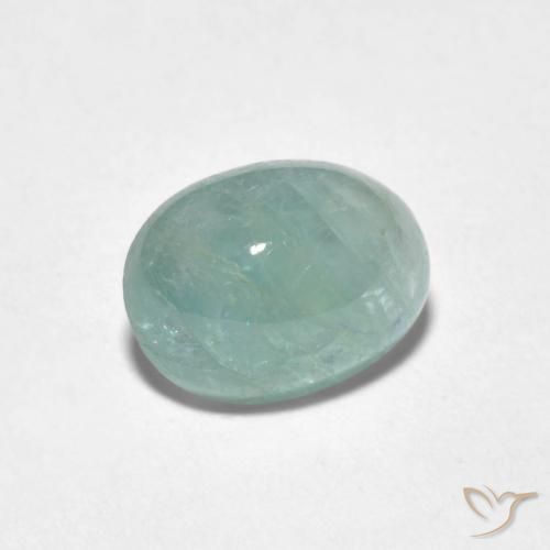 Grandidiérite Bleu verdâtre pâle naturelle ovale, 1.82 ct, Translucide