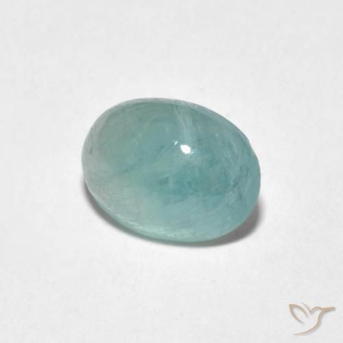 Grandidiérite Mousse de mer pâle naturelle ovale, 1.50 ct, Translucide