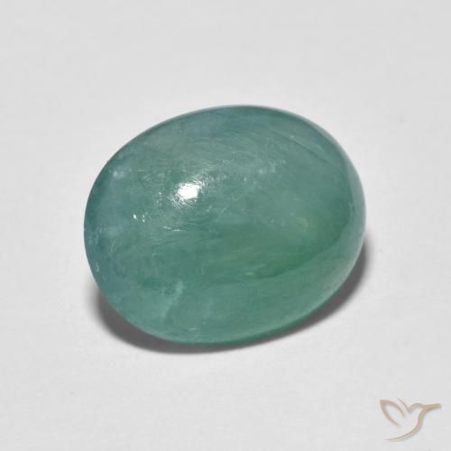 Grandidiérite Bleu verdâtre naturelle ovale, 3.45 ct, Translucide