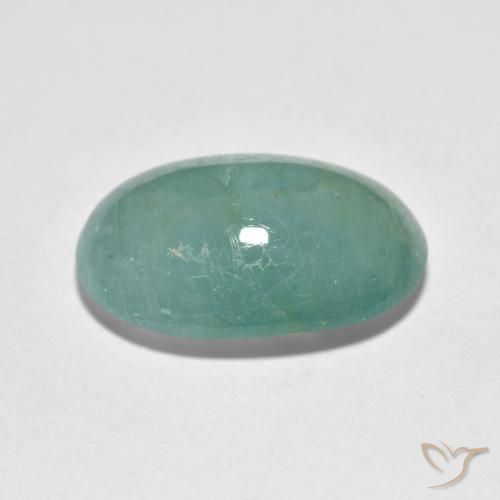 Grandidiérite Vert bleuâtre naturelle ovale, 6.34 ct, Translucide