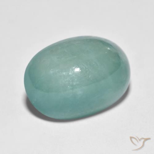 Grandidiérite Bleu vert moyen naturelle ovale, 8.92 ct, Translucide