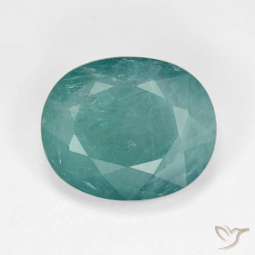 Grandidiérite vert bleu moyen-foncé naturelle coupe ovale, 6,50 ct, translucide