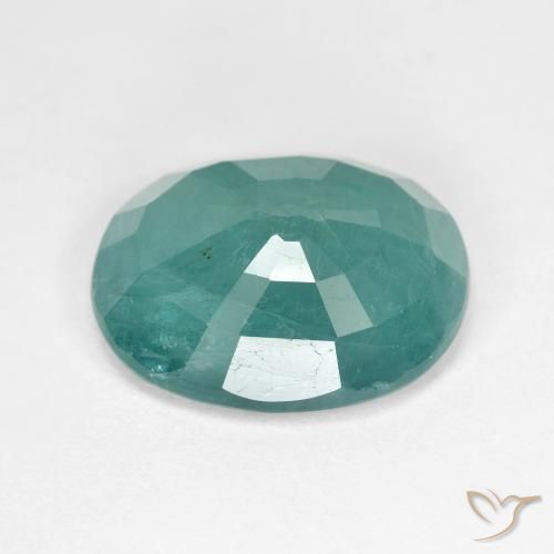 Grandidiérite vert bleu moyen-foncé naturelle coupe ovale, 6,50 ct, translucide