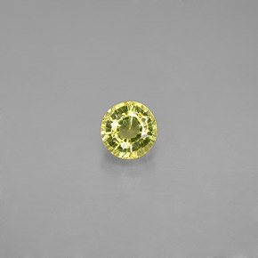 Grenat grossulaire jaune naturelle coupe roude, 0,64 ct, VVS-VS