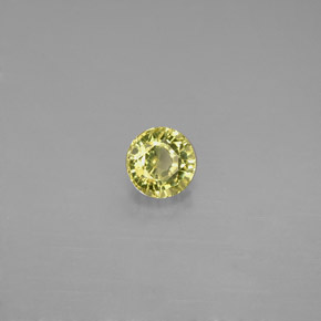 Grenat grossulaire jaune naturelle coupe roude, 0,64 ct, VVS-VS